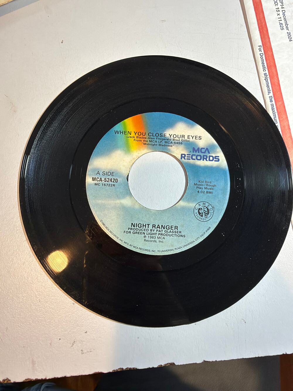 Night Ranger - When You Close Your Eyes Why Does Love Have To Change 45 records